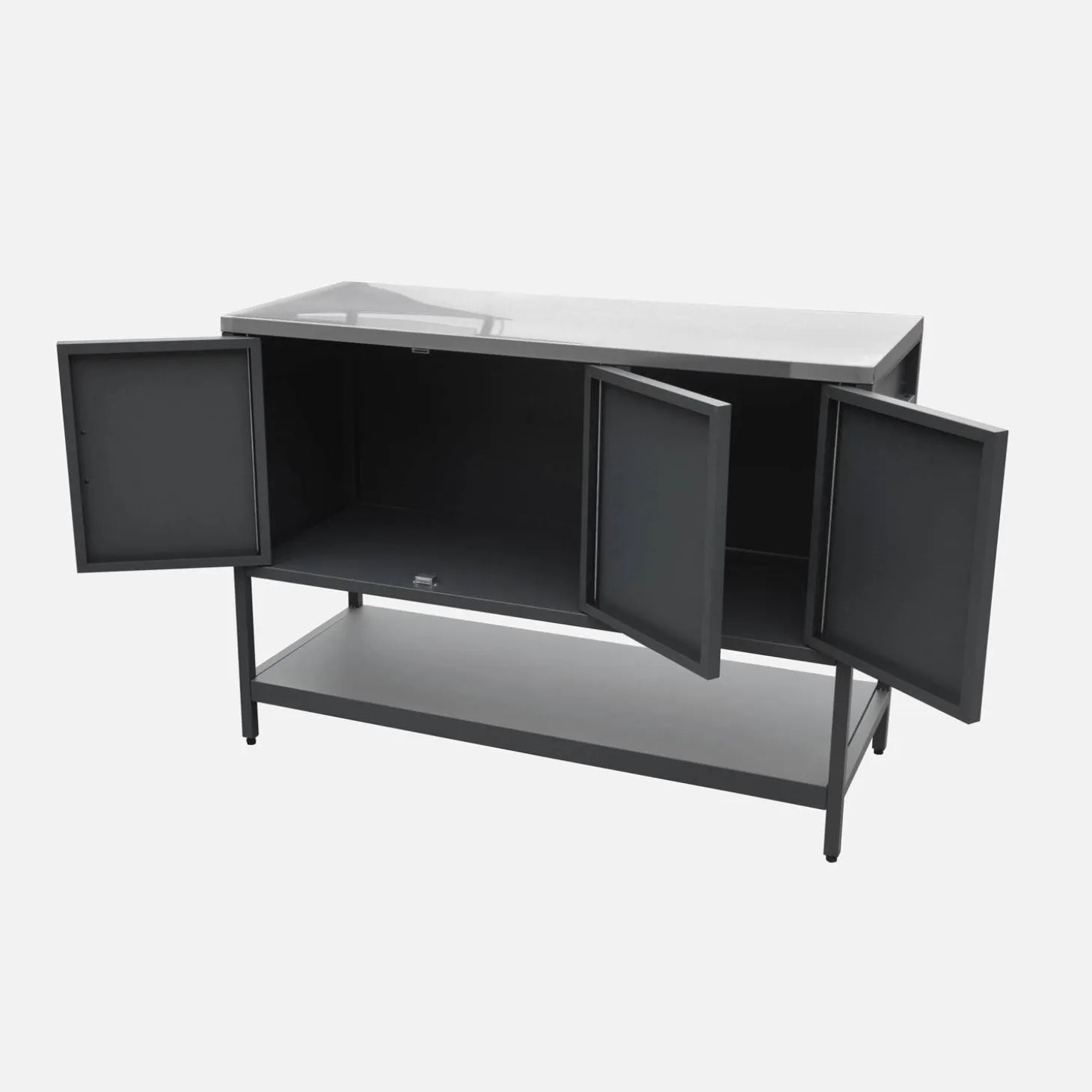 Outdoor-Küche aus Stahl mit 3 Türen, 1 Regalboden L120 cm