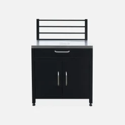 Outdoor-Küchenmöbel aus Stahl 1 Schublade, 2 Türen und Stangen L 80 cm