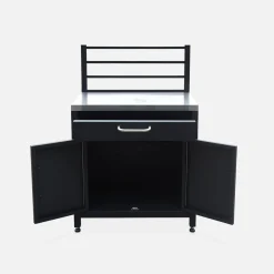 Outdoor-Küchenmöbel aus Stahl 1 Schublade, 2 Türen und Stangen L 80 cm