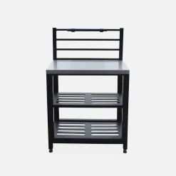 Outdoor-Küchenregal aus Stahl 2 Ablagen L80 cm