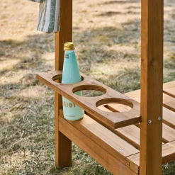 Outdoor-Küchenwagen 95 cm aus Tannenholz mit Rädern und Griff