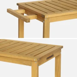 Outdoor-Küchenwagen 95 cm aus Tannenholz mit Rädern und Griff