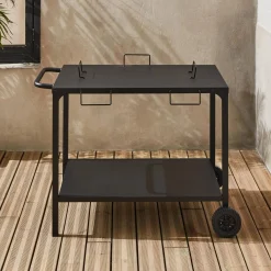 Outdoor-Servierwagen für Plancha, mit zwei Rädern