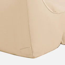Outdoor Sessel und Fußhocker mit Olefin-Bezug in beige