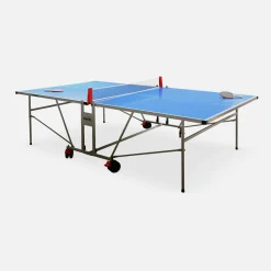 Outdoor-Tischtennisplatte premium mit 2 Schlägern und 3 Bällen + Abdeckung