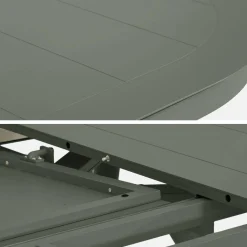 Ovaler ausziehbarer Gartentisch aus Aluminium 220/280cm für 10 Personen