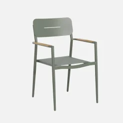 Ovaler ausziehbarer Gartentisch 220/280cm + 6 Sessel aus Aluminium