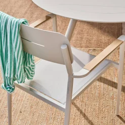 Ovaler ausziehbarer Gartentisch 220/280cm + 6 Sessel aus Aluminium