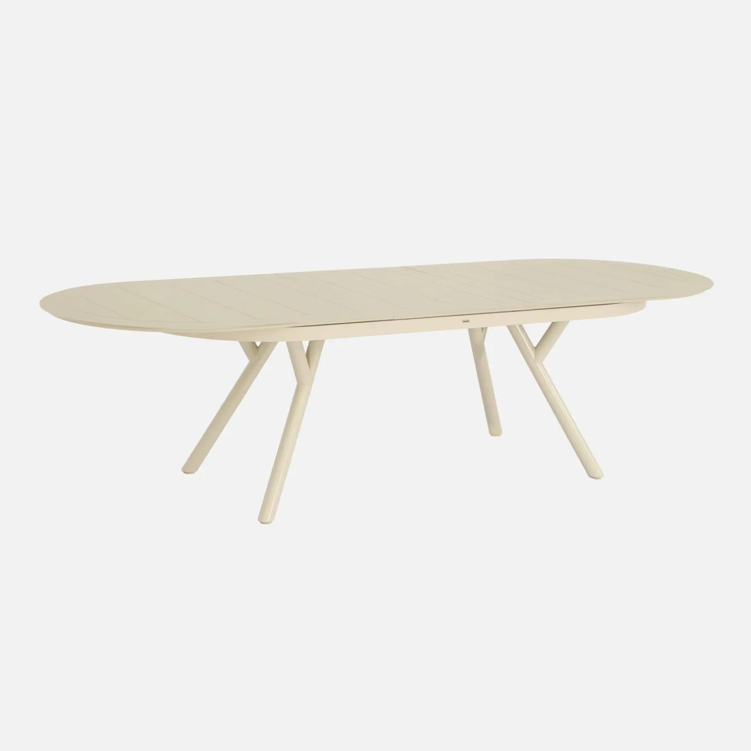 Ovaler ausziehbarer Gartentisch 220/280cm + 6 Sessel aus Aluminium