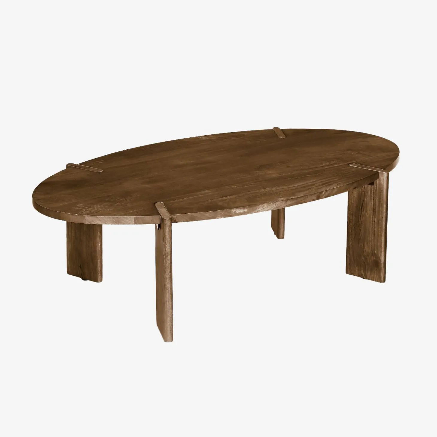 Ovaler Couchtisch aus Massivholz 120 cm