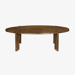 Ovaler Couchtisch aus Massivholz 120 cm