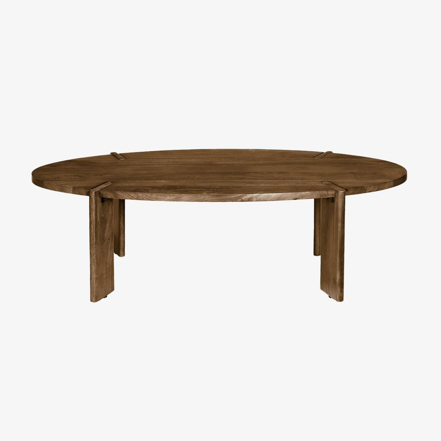 Ovaler Couchtisch aus Massivholz 120 cm