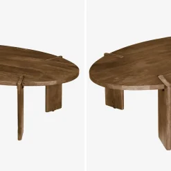 Ovaler Couchtisch aus Massivholz 120 cm