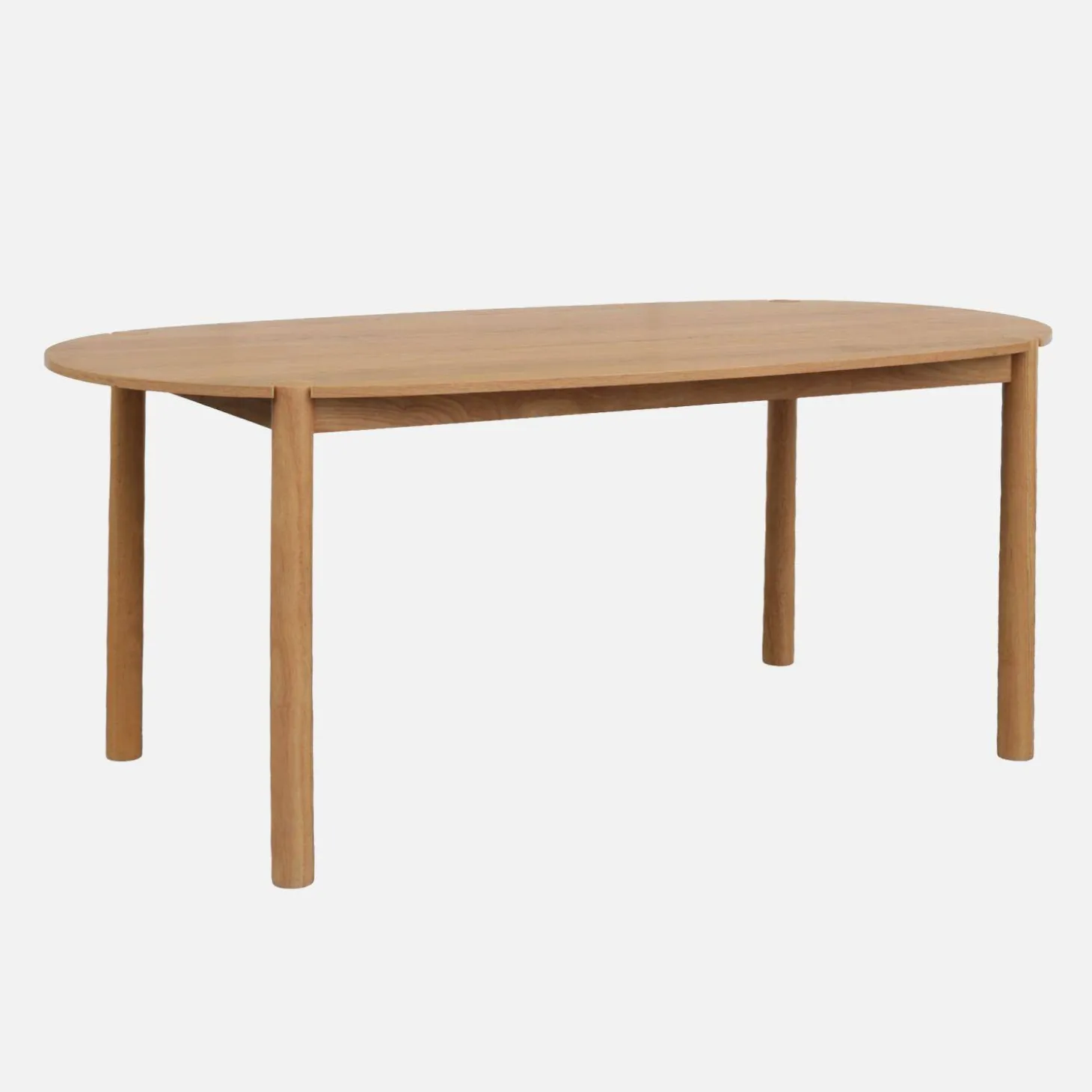 Ovaler Esstisch 180 cm aus Heveaholz für 6 Personen