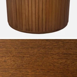 Ovaler Esstisch 200 cm Heveaholz und Eichenfurnier für 6-8 Personen