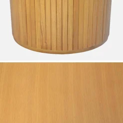 Ovaler Esstisch 200 cm Heveaholz und Eichenfurnier für 6-8 Personen