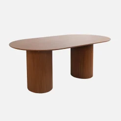 Ovaler Esstisch mit geriffelter Holzoptik 4-6 Sitzplätze, 180 cm