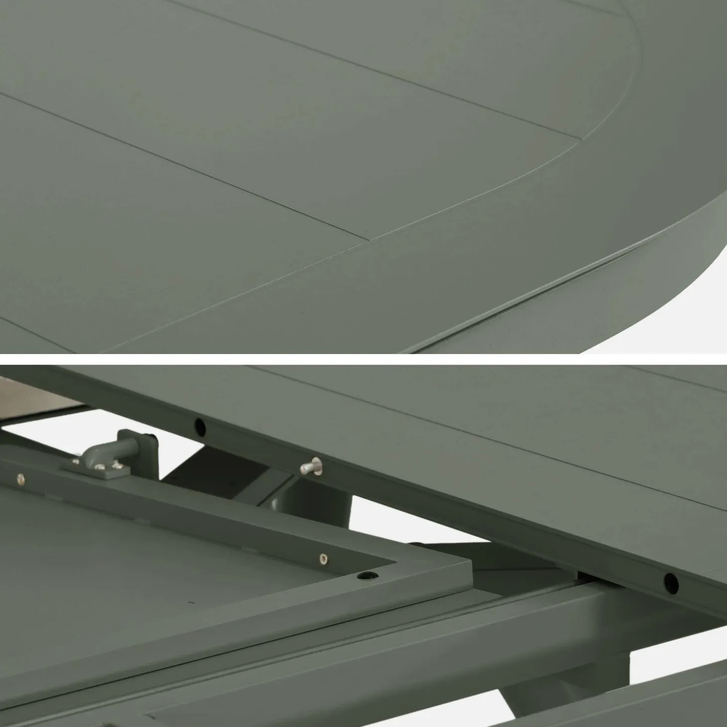 Ovaler verlängerbarer Gartentisch 220/280cm aus Aluminium + 8 Sessel