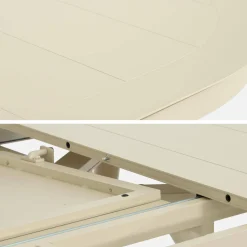 Ovaler verlängerbarer Gartentisch 220/280cm aus Aluminium + 8 Sessel