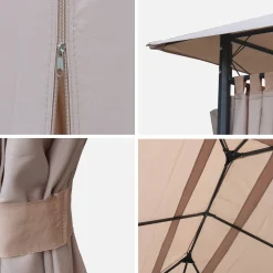 Pavillon 3 x 4 m mit Vorhängen