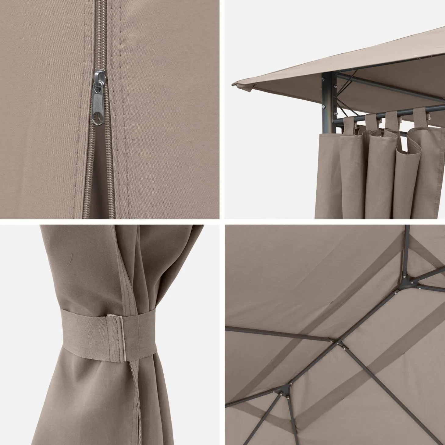 Pavillon 3 x 4 m mit Vorhängen