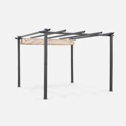 Pergola, Aluminium, 3x3m, Schiebedach
