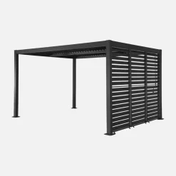 Pergola mit Lamellendach Palace 3x4m + 3 Lamellenwände 100cm