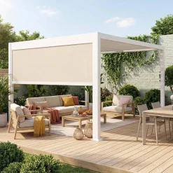Pergola mit Lamellendach Palace 3x3m + Markise 3m