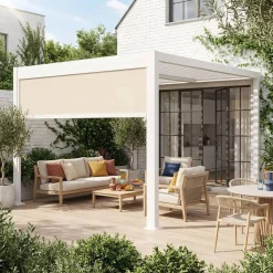 Pergola mit Lamellendach Palace 3x3m + Markise 3m