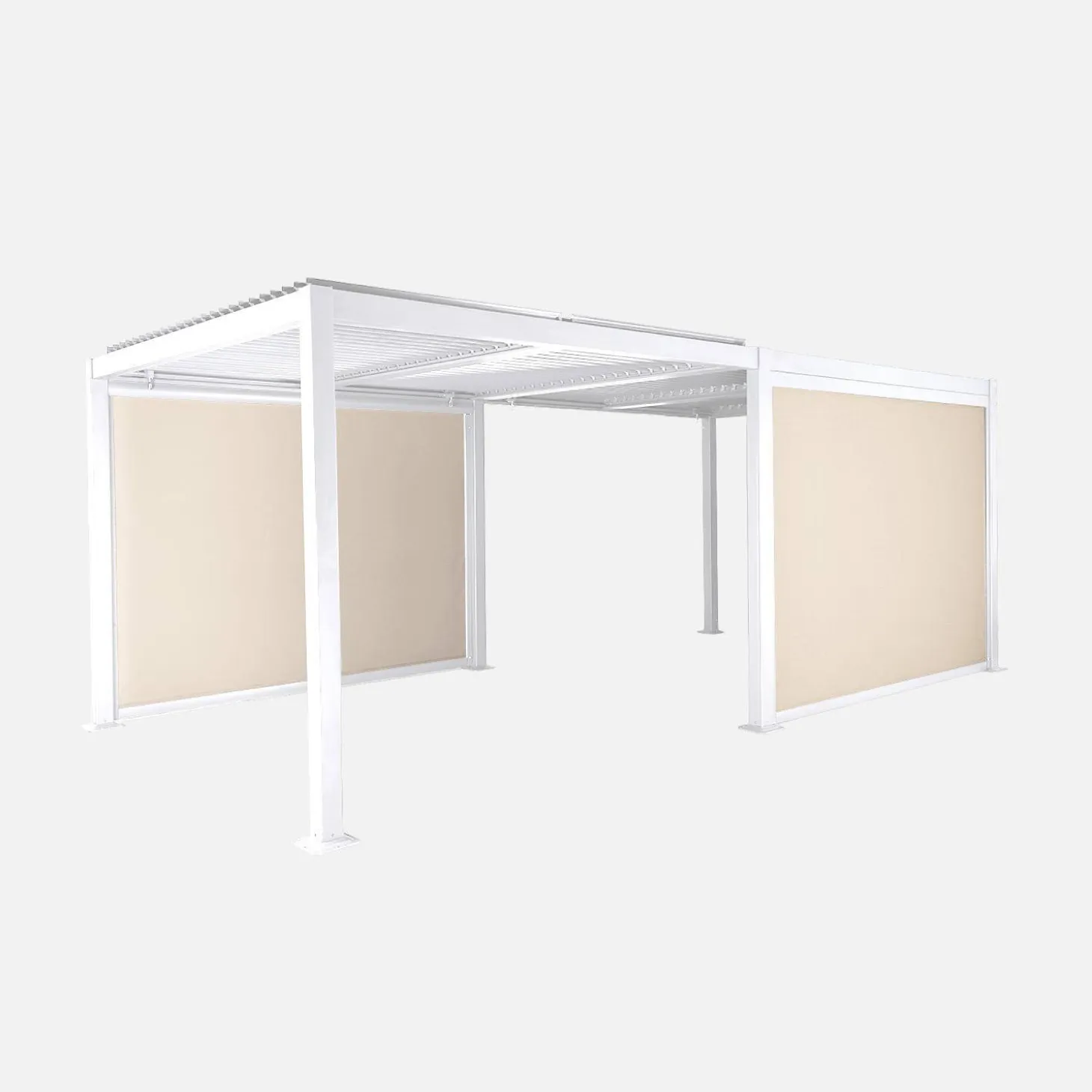 Pergola mit Lamellendach Palace 3x6m + 2 Markisen 3m