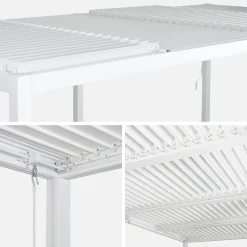 Pergola mit Lamellendach Palace 3x6m + 2 Markisen 3m