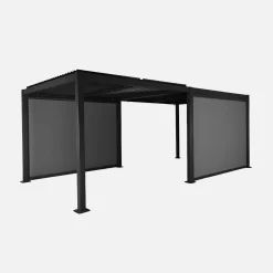 Pergola mit Lamellendach Palace 3x6m + 2 Markisen 3m