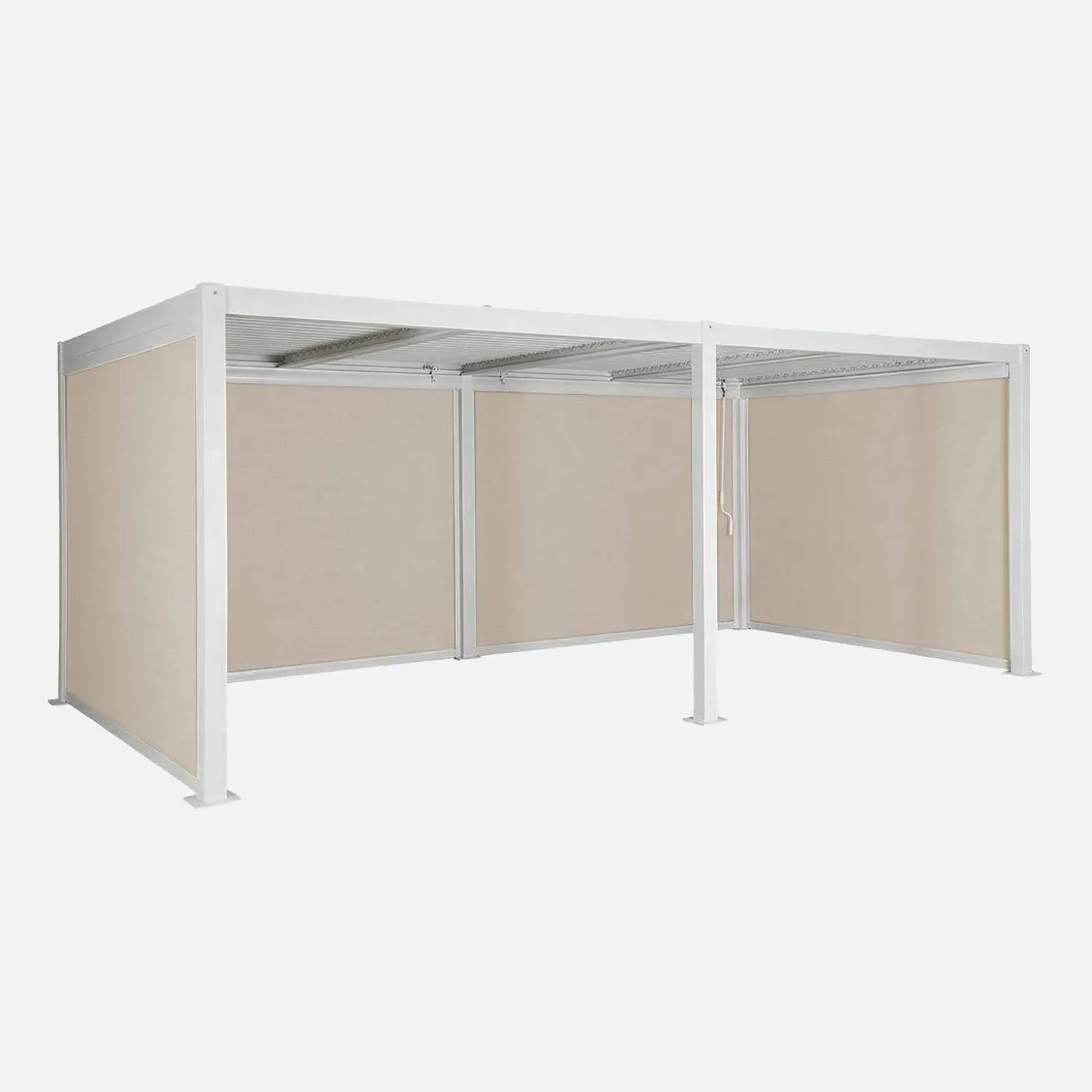 Pergola mit Lamellendach Palace 3x6m + 4 Markisen 3m