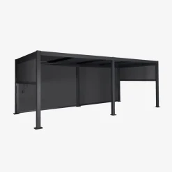 Pergola mit Lamellendach Palace 3x6m + 4 Markisen 3m
