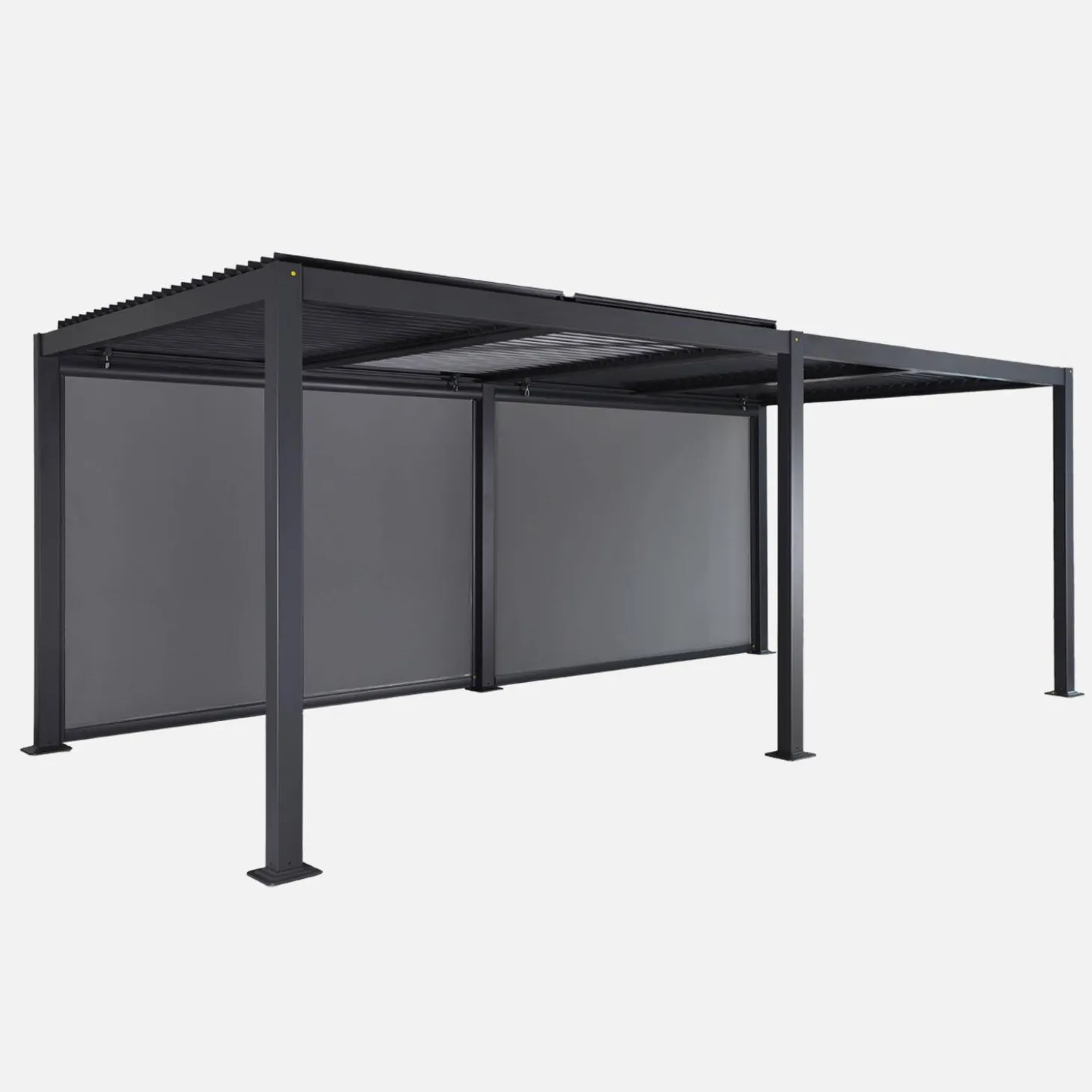 Pergola mit Lamellendach Palace 3x6m + 2 Markisen 3m