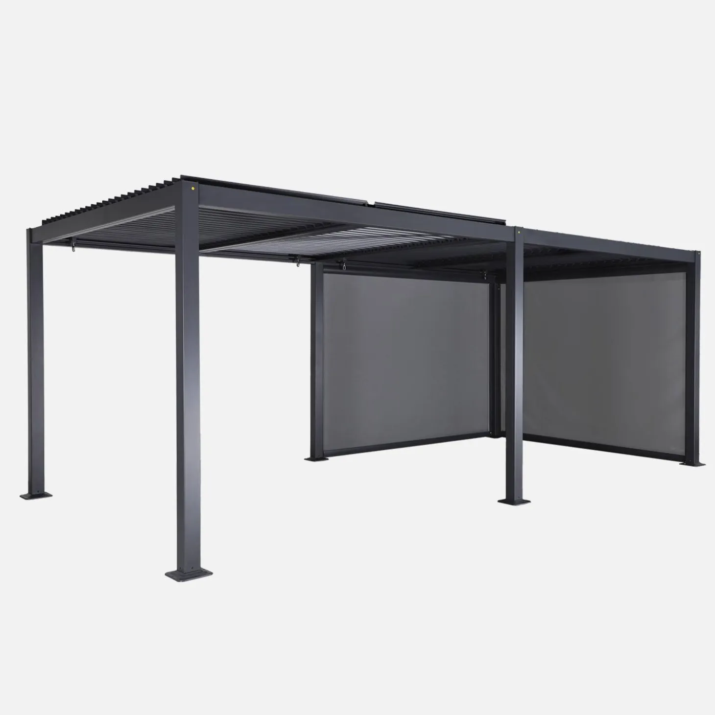 Pergola mit Lamellendach Palace 3x6m + 2 Markisen 3m