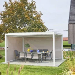Pergola mit Lamellendach Palace 3x4m mit Markise 3m + Markise 4m