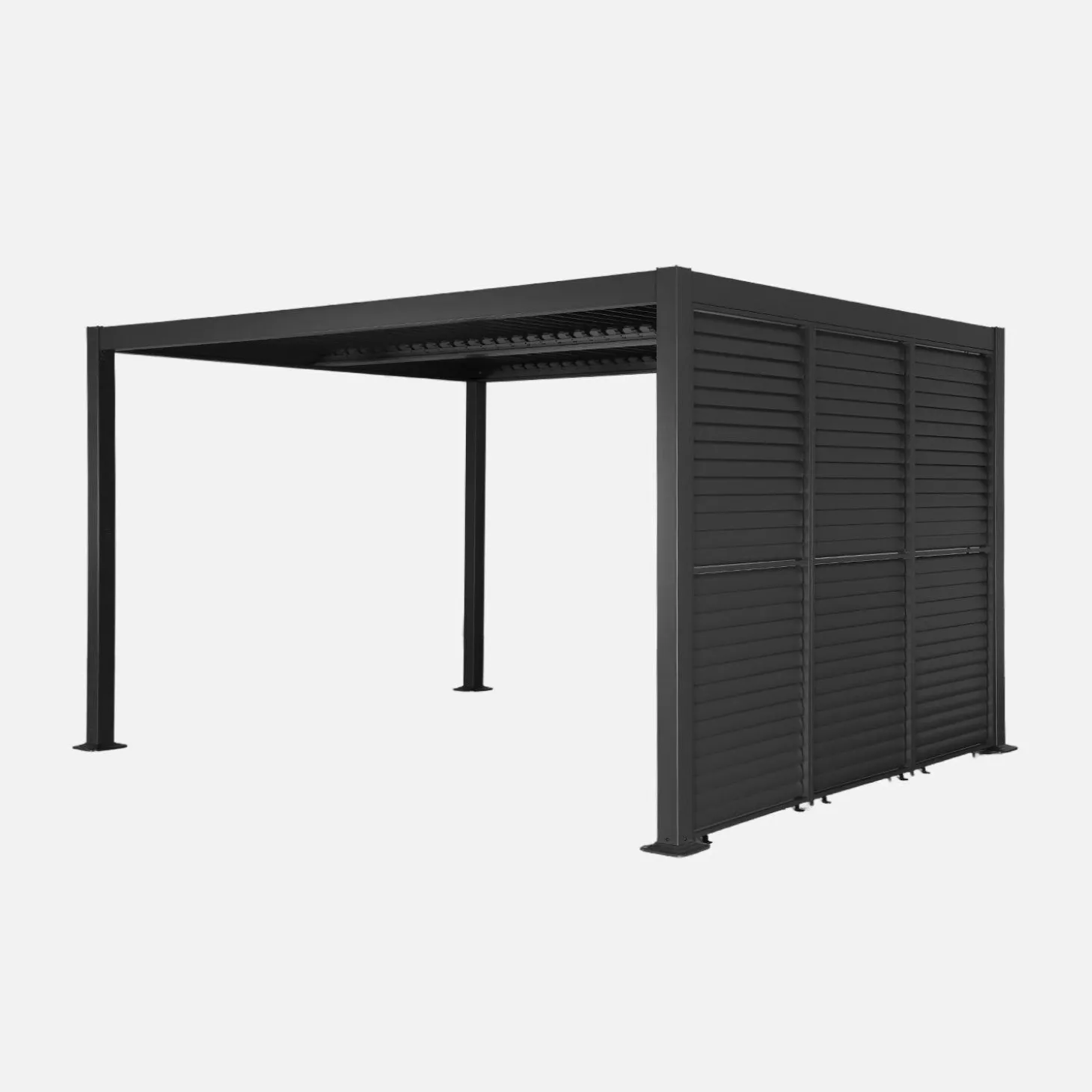 Pergola mit Lamellendach Palace 3x4m mit 3 verstellbaren Lamellenwänden 100cm