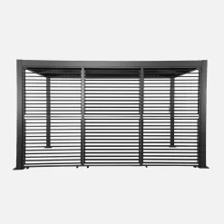 Pergola mit Lamellendach Palace 3x4m mit 3 verstellbaren Lamellenwänden 130cm