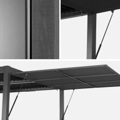 Pergola mit Lamellendach Palace 3x3m mit Vordach 3m