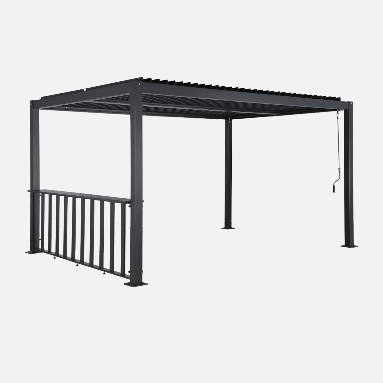 Pergola mit Lamellendach Palace 3x4m + Thekenleiste 3m