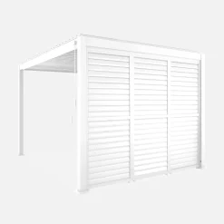 Pergola mit Lamellendach Triomphe 3x4m + 3 Lamellenwände 100 cm