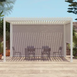Pergola mit Lamellendach Triomphe 3x4m + Markise 3m + Markise 4m