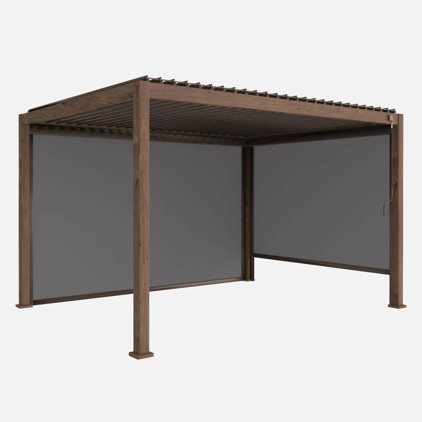 Pergola mit Lamellendach Triomphe 3x4m + Markise 3m + Markise 4m