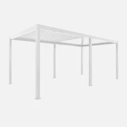 Pergola mit Lamellendach Triomphe 3x6m + 4 Markisen 3m