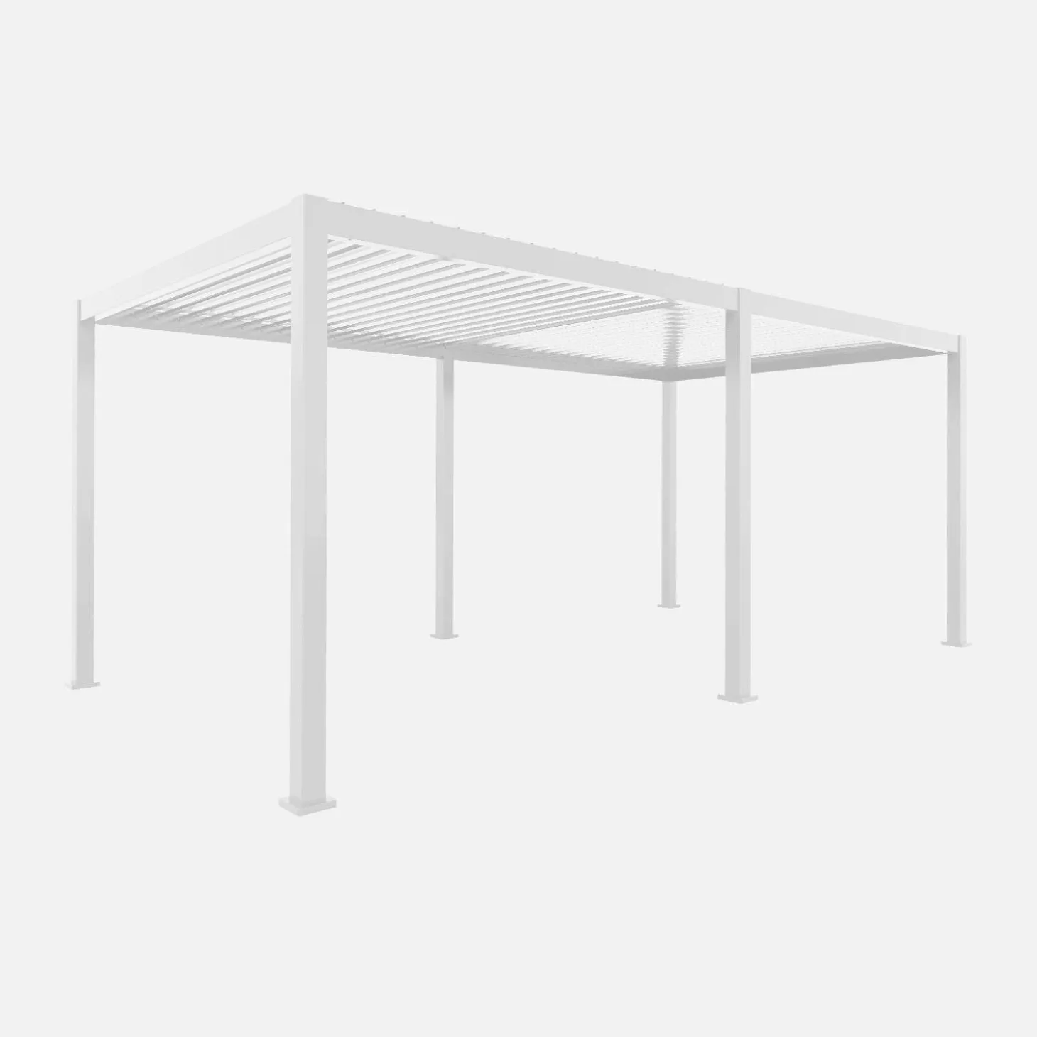Pergola mit Lamellendach Triomphe 3x6m + 4 Markisen 3m