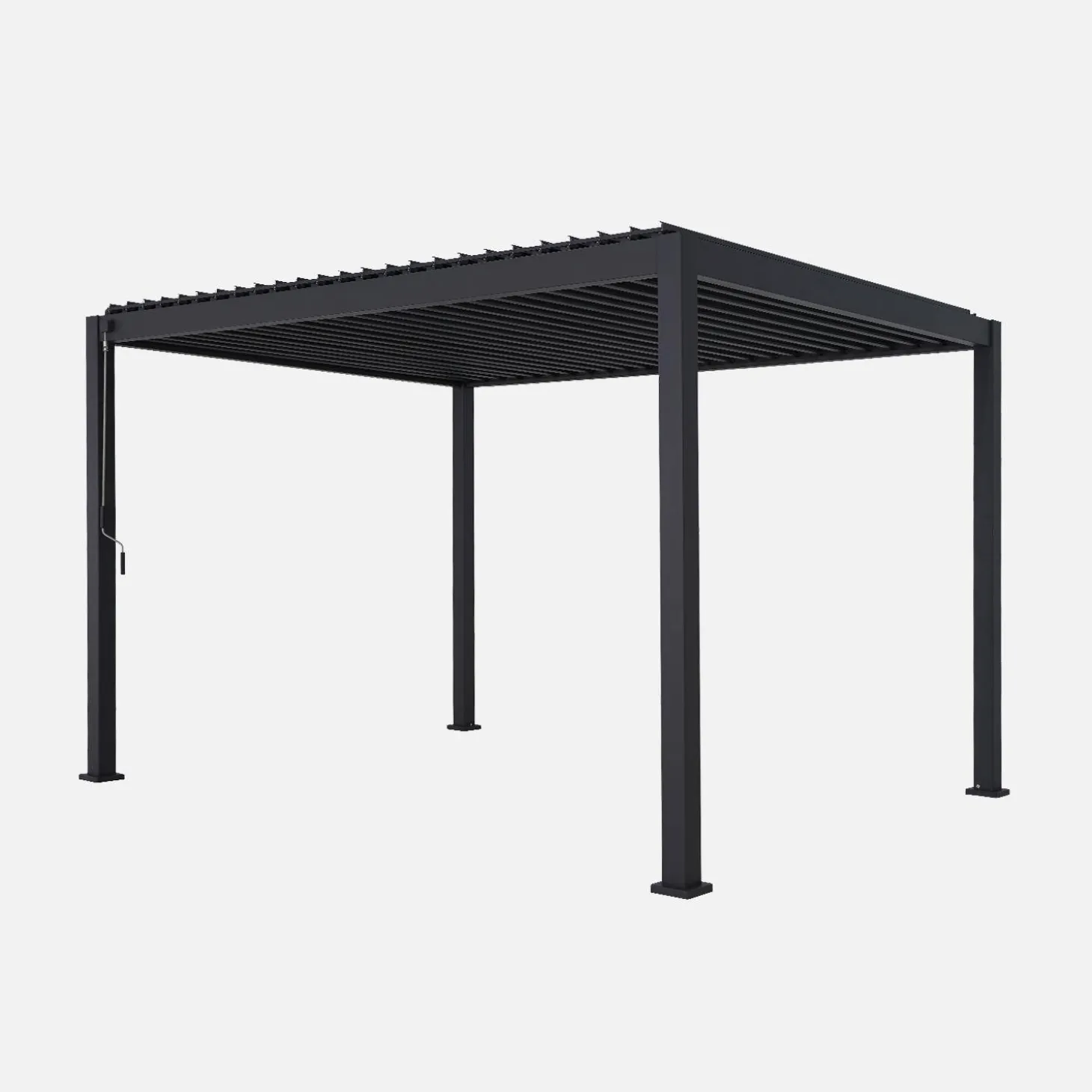 Pergola mit Lamellendach Triomphe 3x4m + 2 Markisen 3m + 1 Markise 4m