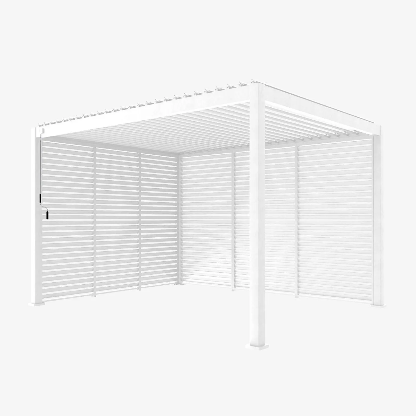 Pergola mit Lamellendach Triomphe 3x4m mit 3 Lamellenwänden 100cm