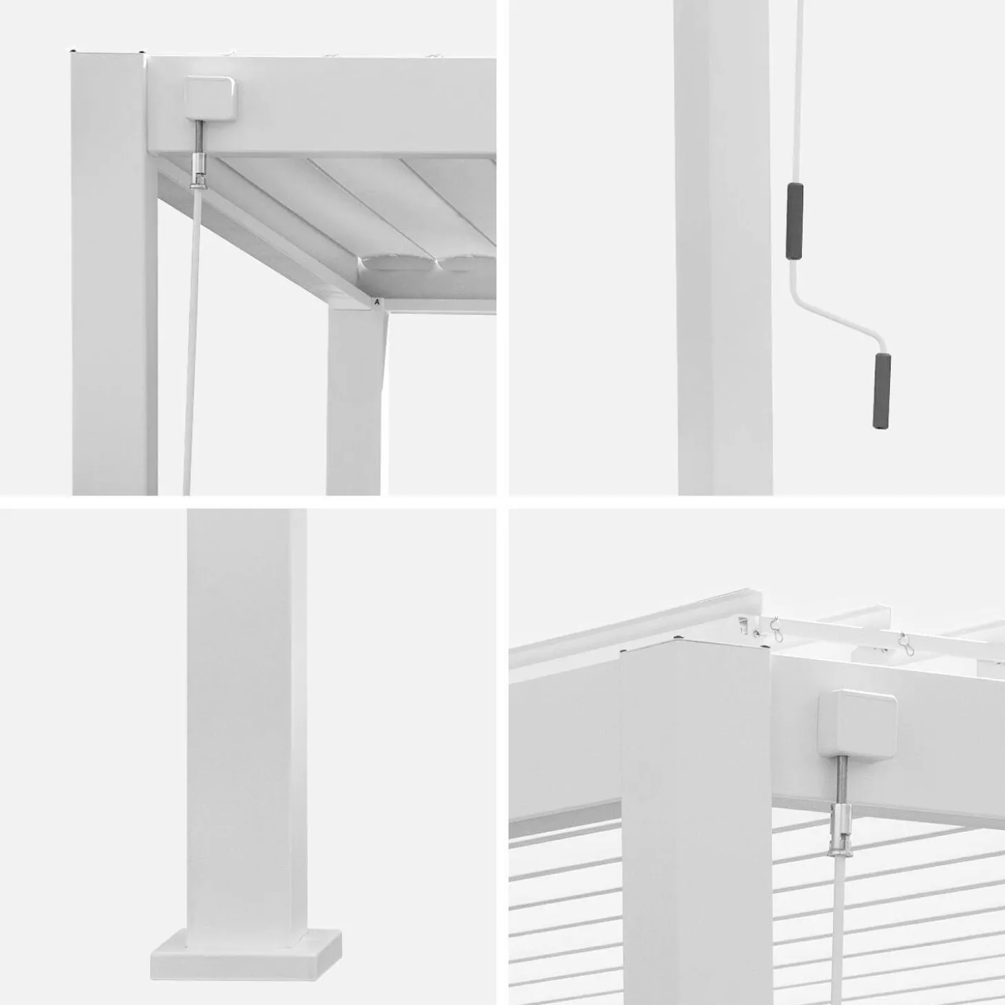 Pergola mit Lamellendach Triomphe 3x4m mit 3 Lamellenwänden 100cm