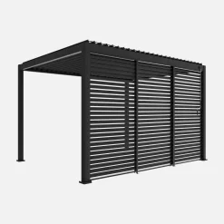 Pergola mit Lamellendach Triomphe 3x4m mit 3 Lamellenwänden 130cm